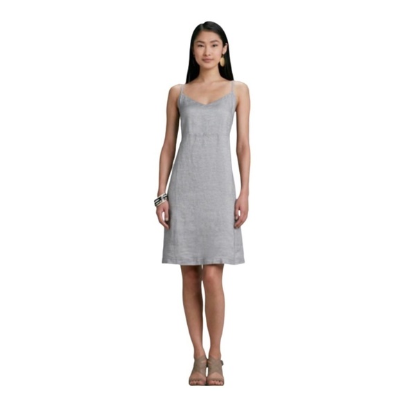 EILEEN FISHER Twinkle Linen Slip Dress - Picture 1 of 5